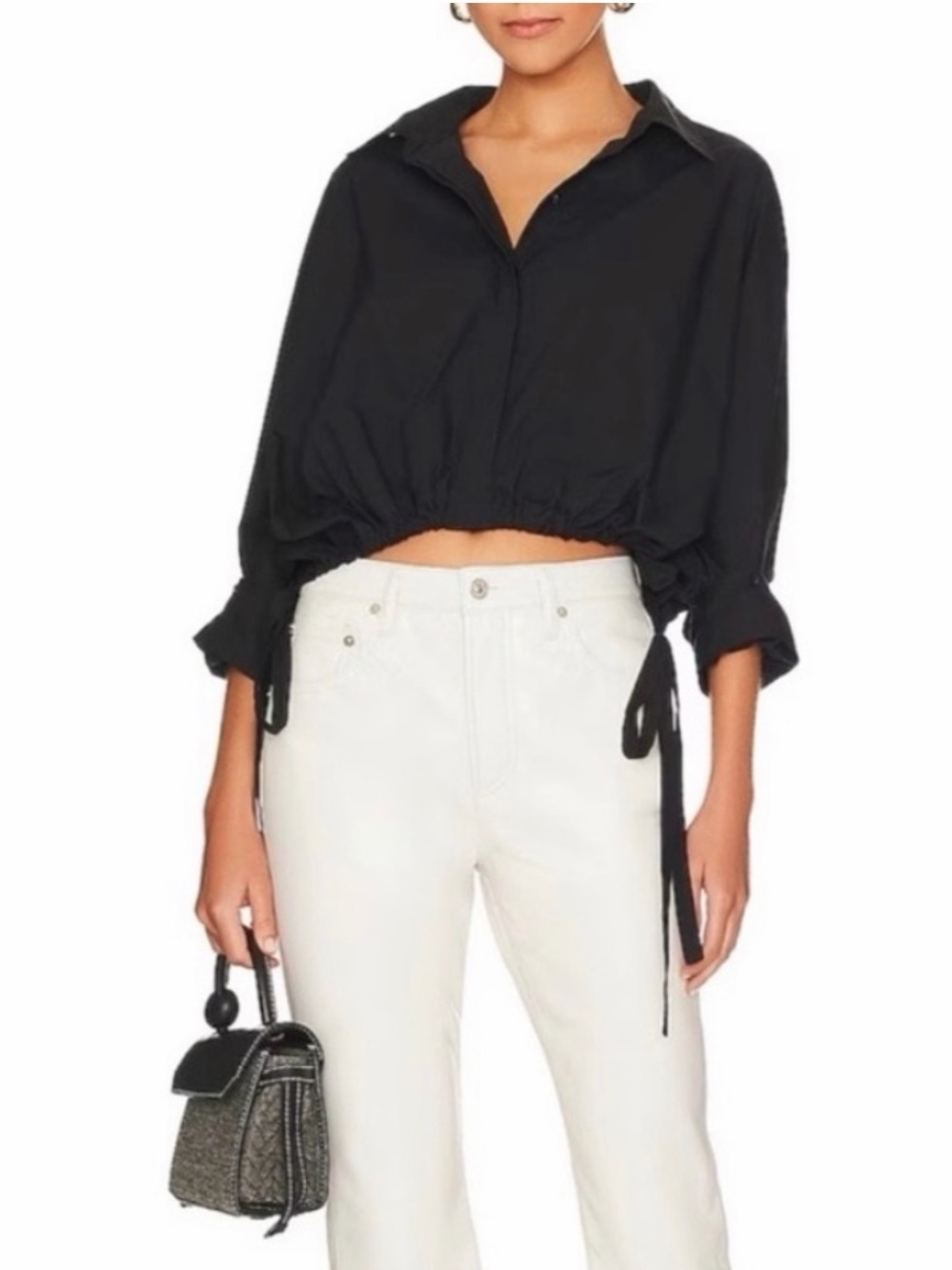 Citizens of Humanity Alexandra Cropped Boxy Top Black